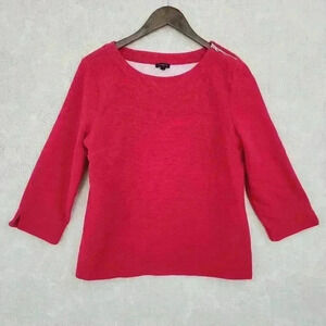 Talbots Women's Blouse L Scoop neck Red Textured Women's 1177C